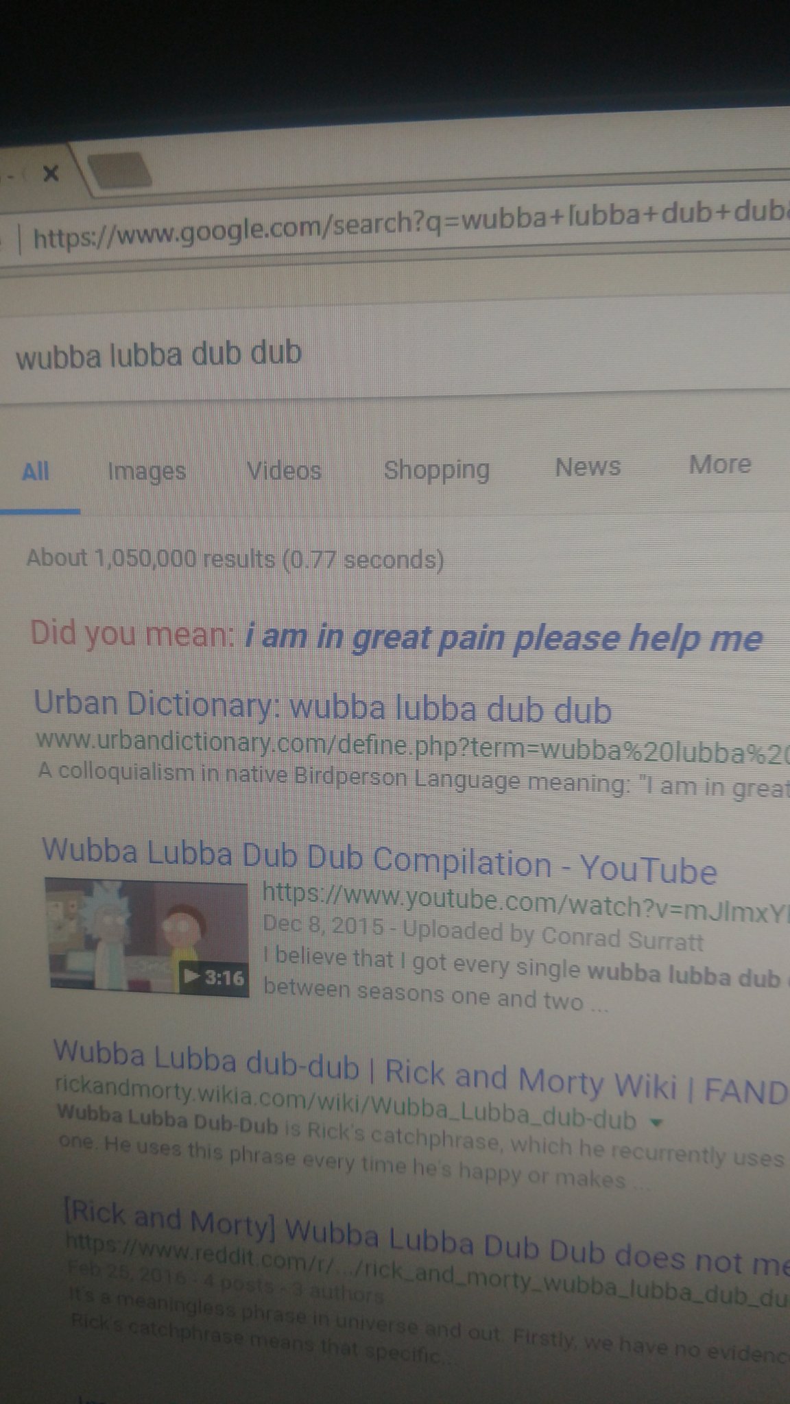 Wubba lubba dub dub - meme