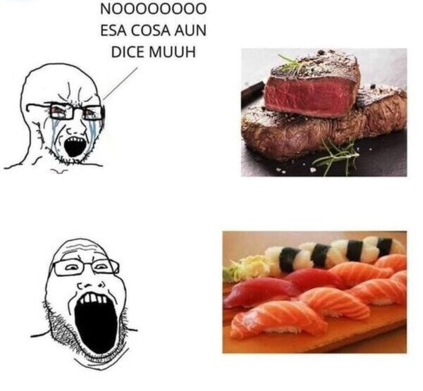 La carne poco hecha es la clave - meme