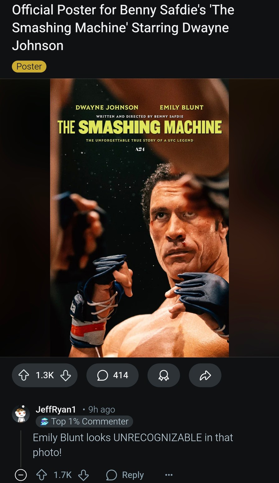 The Smashing Machine poster looks unreal with The Rock - meme