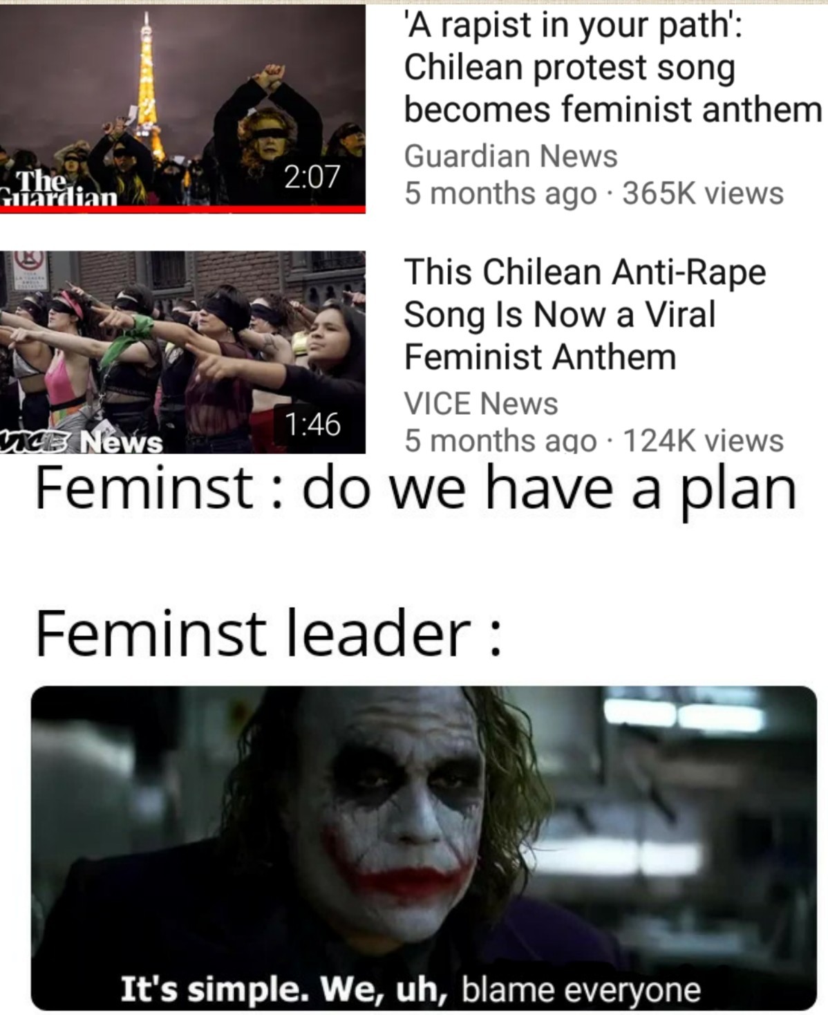 Shut the FUCK UP feminist - meme