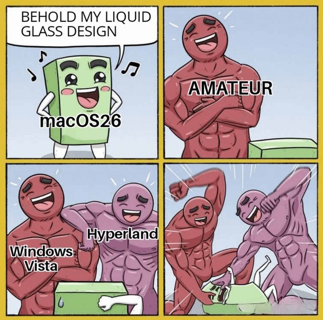 Behold: liquid glass design, macOS chaos edition - meme