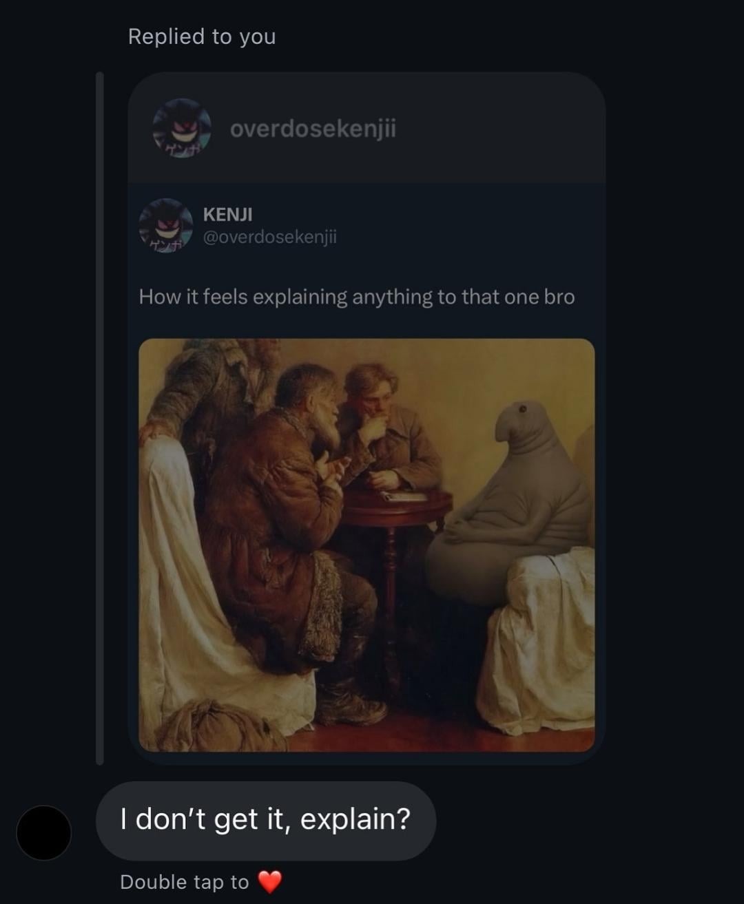 Trying to explain something to that one bro - meme