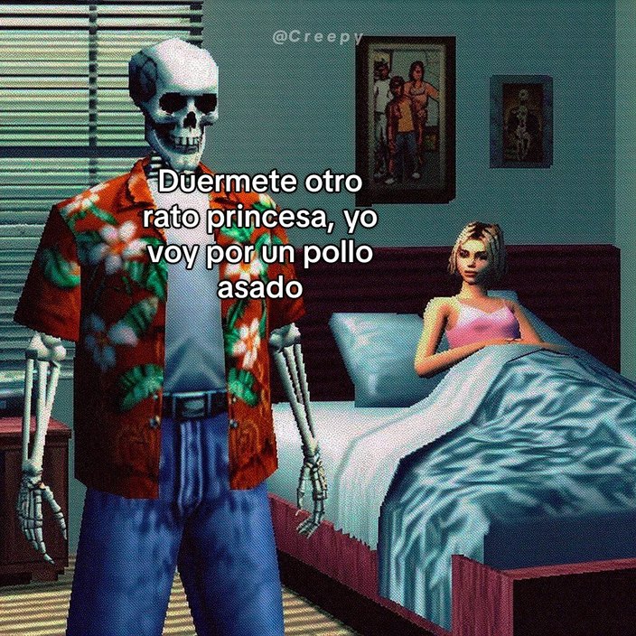 Duerme otro rato princesa, yo voy por un pollo asado - meme