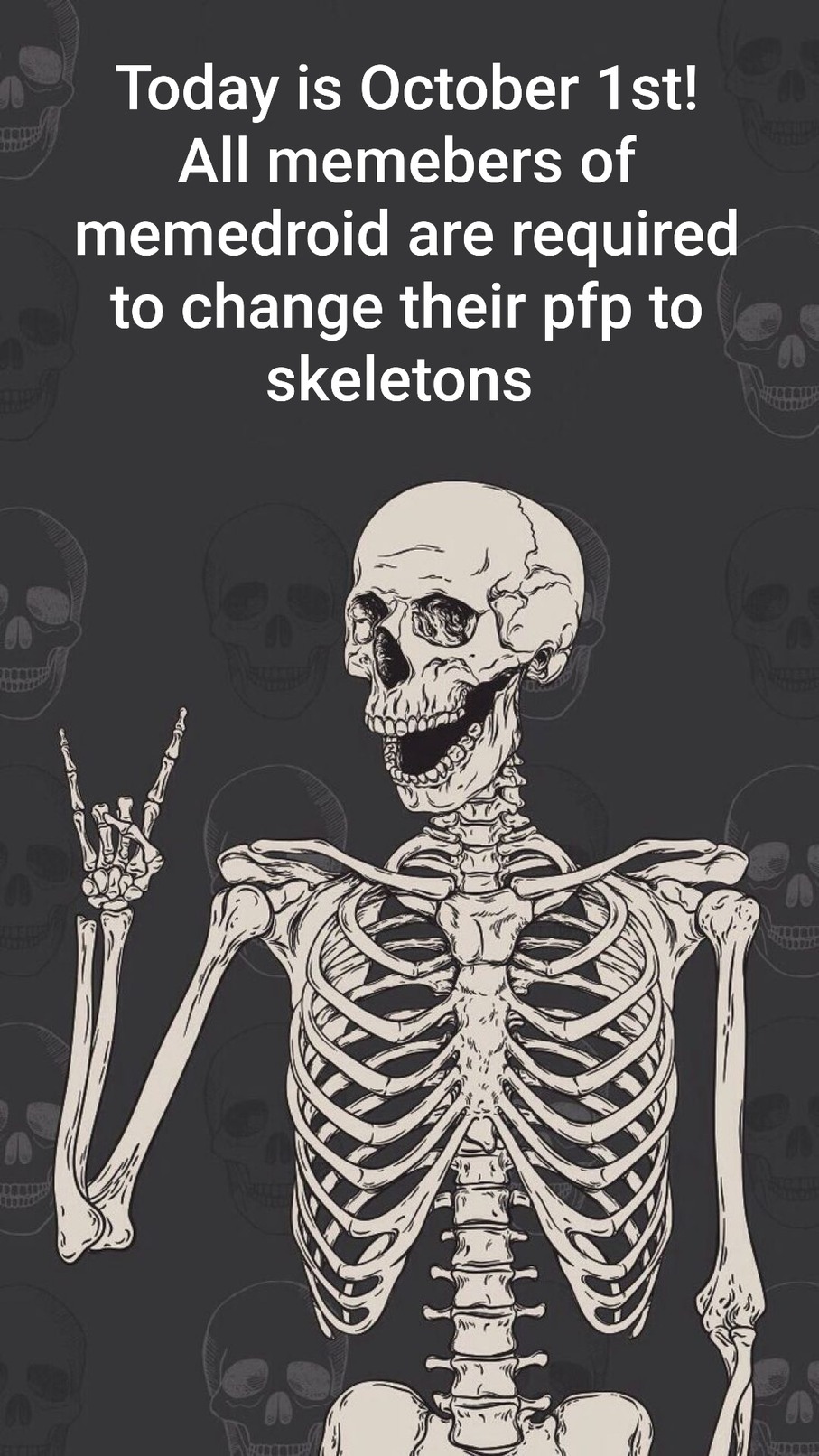 Y'all need to change it to skeletons pfp - meme