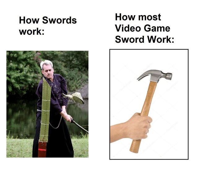 Video game swords - meme