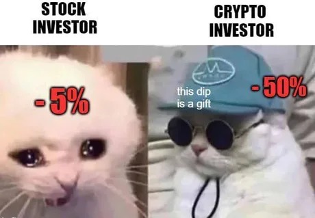 Stock investor vs crypto investor - meme