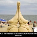 Officially the creepiest sand sculpture at Revere Beach this weekend.