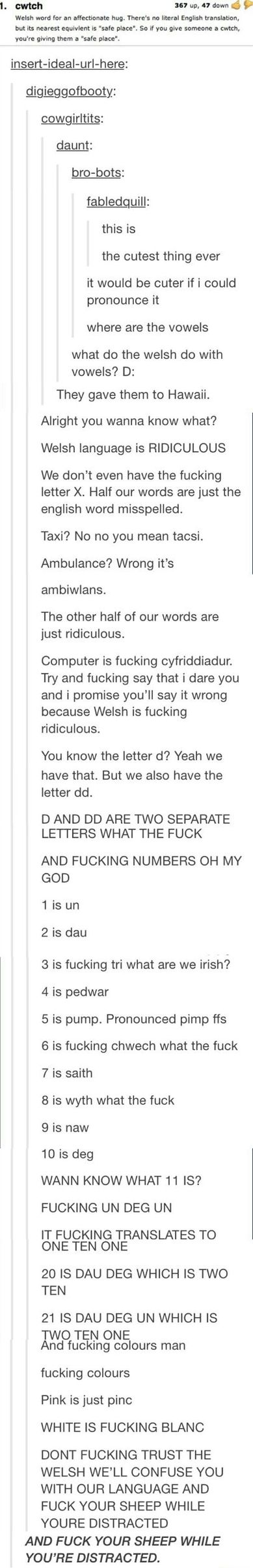 Welsh people, you crazy - meme