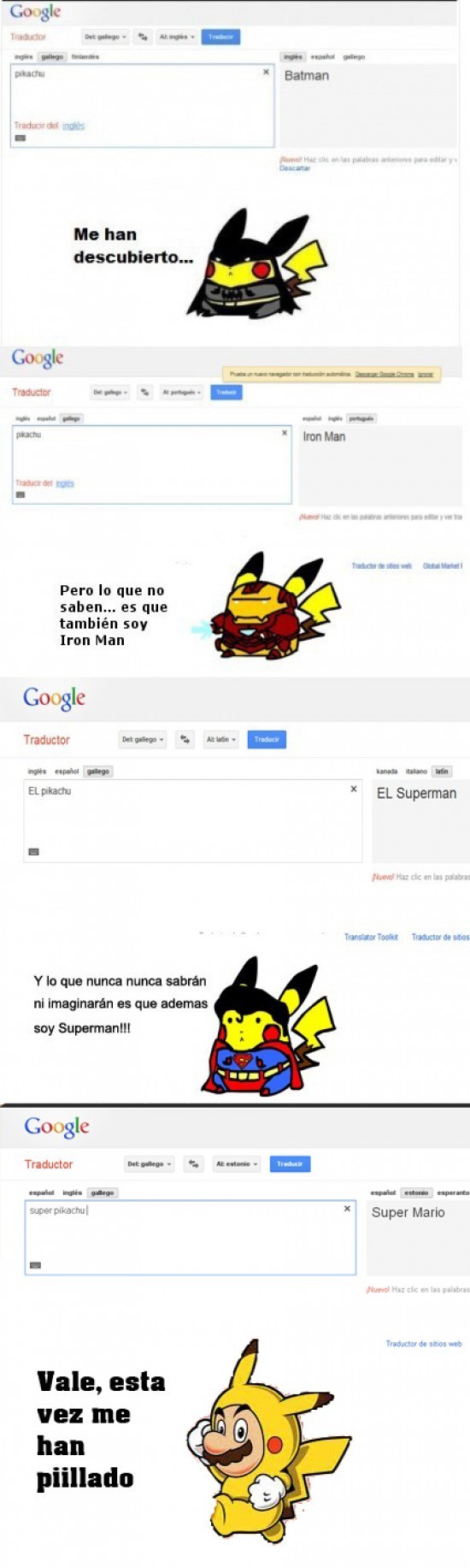 Pikachu en Google Translator - meme