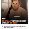 Snorlax voted sexiest women of 2023