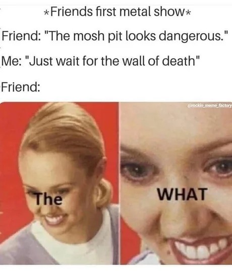 Friends first metal show - meme