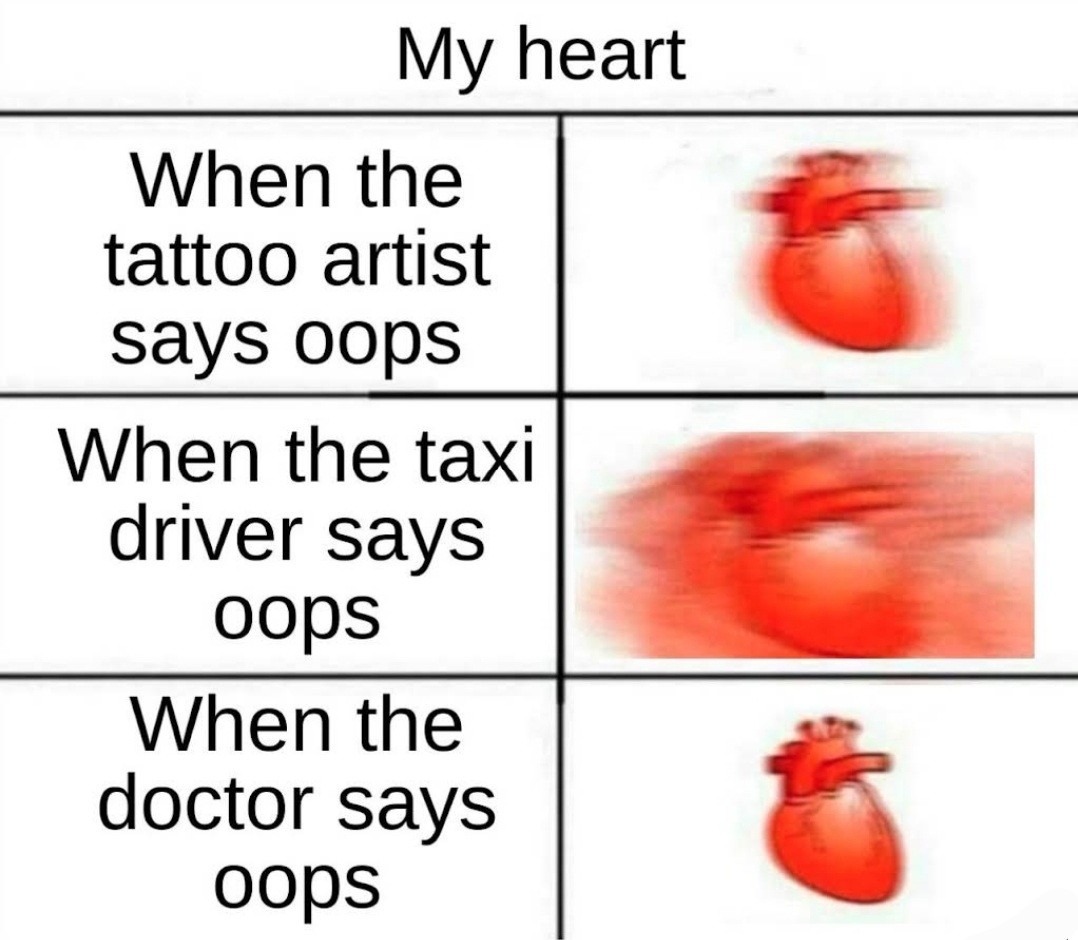 Tell me your best "oops" story in the comments. - meme