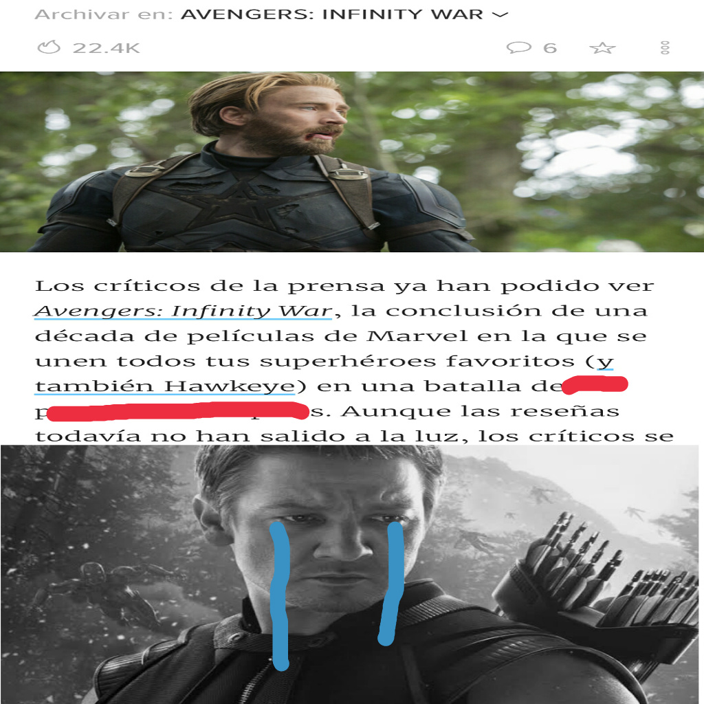 Pobre Hawkeye :'( - meme