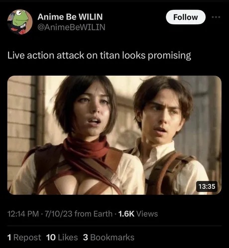 Attack on titan live action - meme