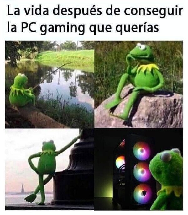 cuando por fin te armas el pc gaming - meme