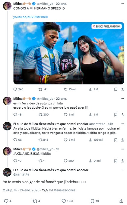 contexto: milic es una muestra orto, sin ningun talento ademas de mostrar... bueno eso - meme