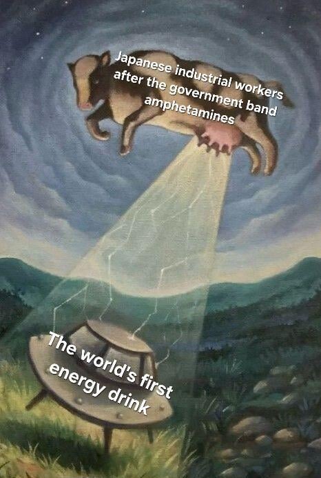 Energy drinks in Japan - meme