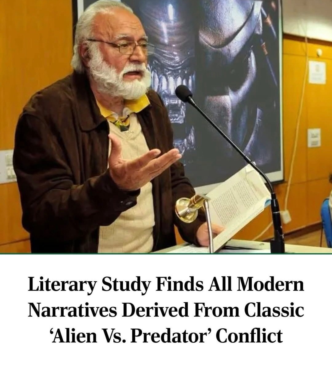 Apparently all modern stories are just reboots of Alien vs Predator and I'm okay with that - meme