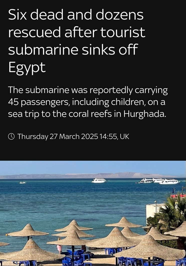 Tourist submarine trip in Egypt goes full Titanic - meme