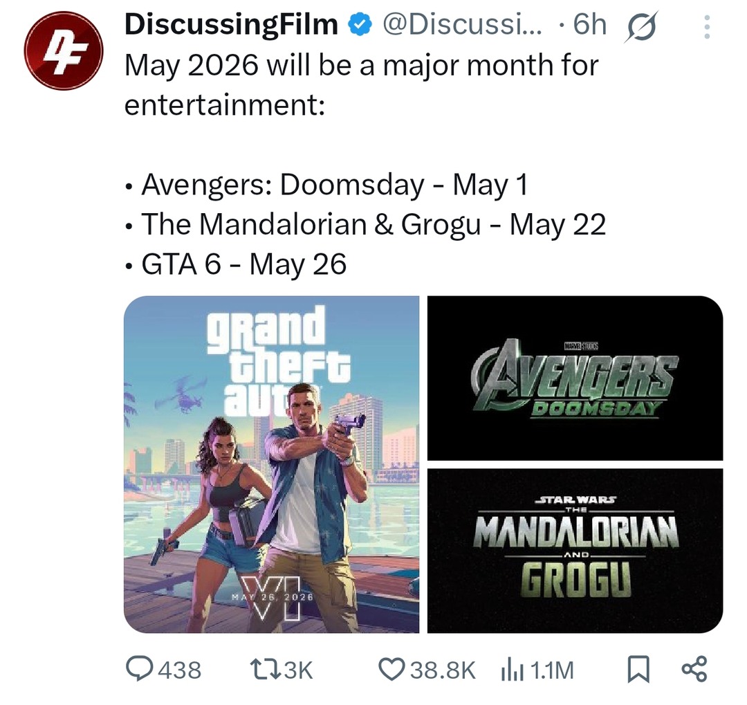 May 2026 is gonna be insane for gamers and movie nerds - meme