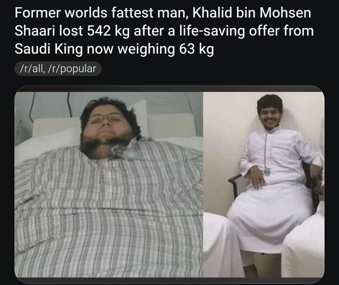 guy lost 542kg and went from world’s heaviest to legend - meme