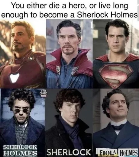 From hero to Sherlock - meme