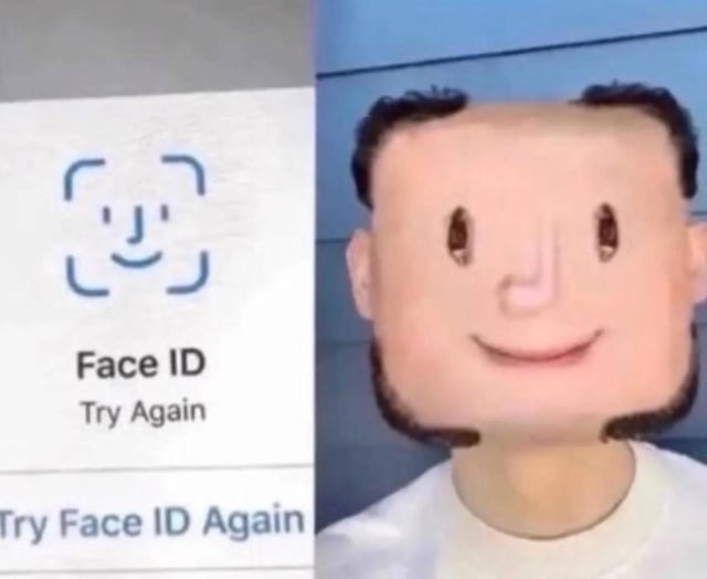 Cursed face id meme