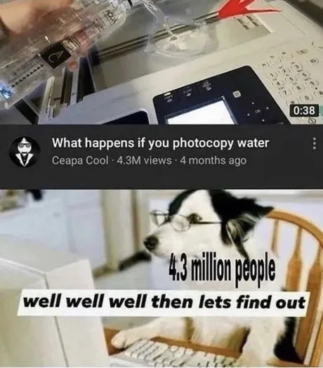 Photocopying water: science or sorcery? - meme