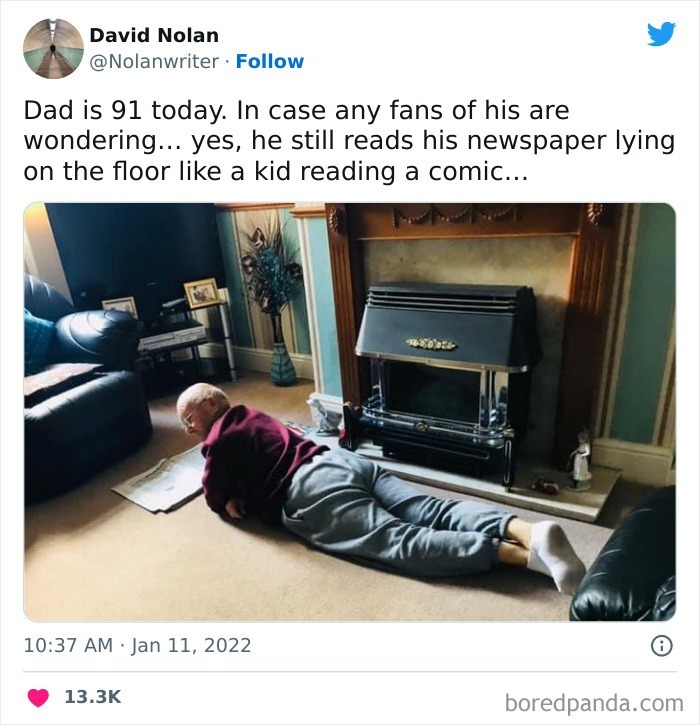 91 and still reading the news like it's a superhero origin story - meme