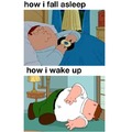 How you fall asleep vs how you wake up