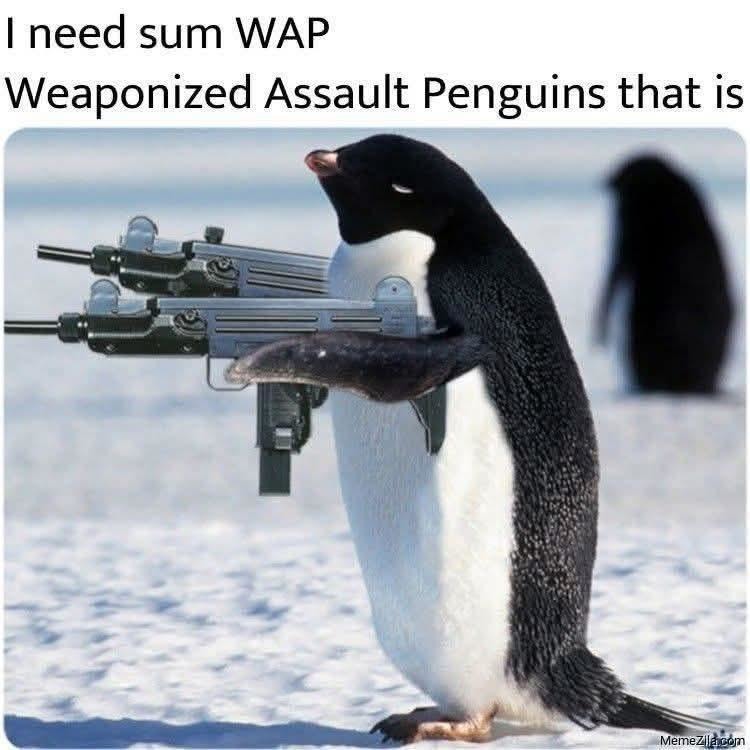 WAP: Weaponized Assault Penguins are real now - meme