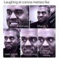 laughing at corona memes