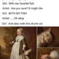 Drunk cat painting
