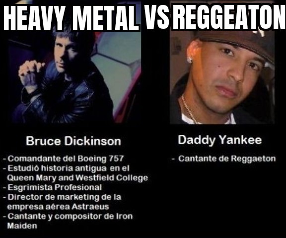 Metal vs Reggeaton - meme