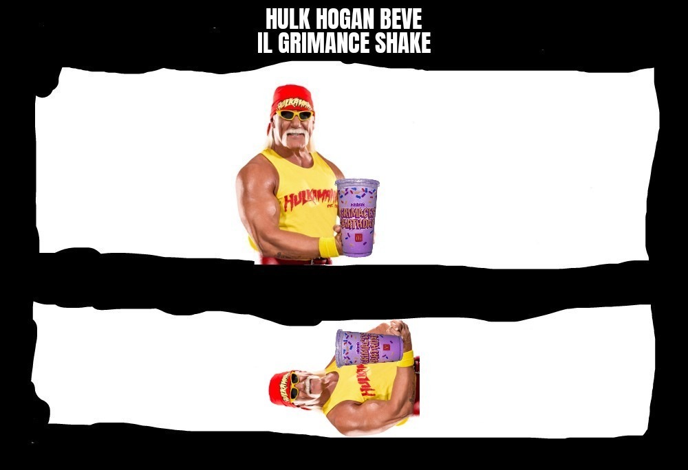 Hulk Hogan beve il grimance shake - meme