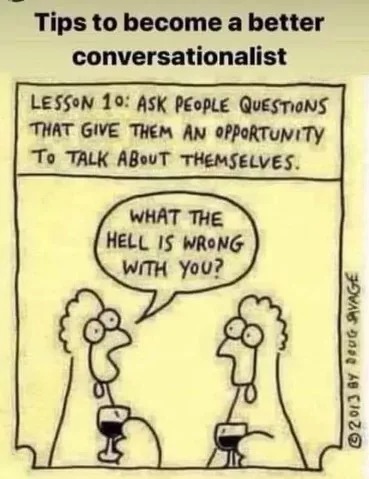 Tips to become a better conversationalist - meme