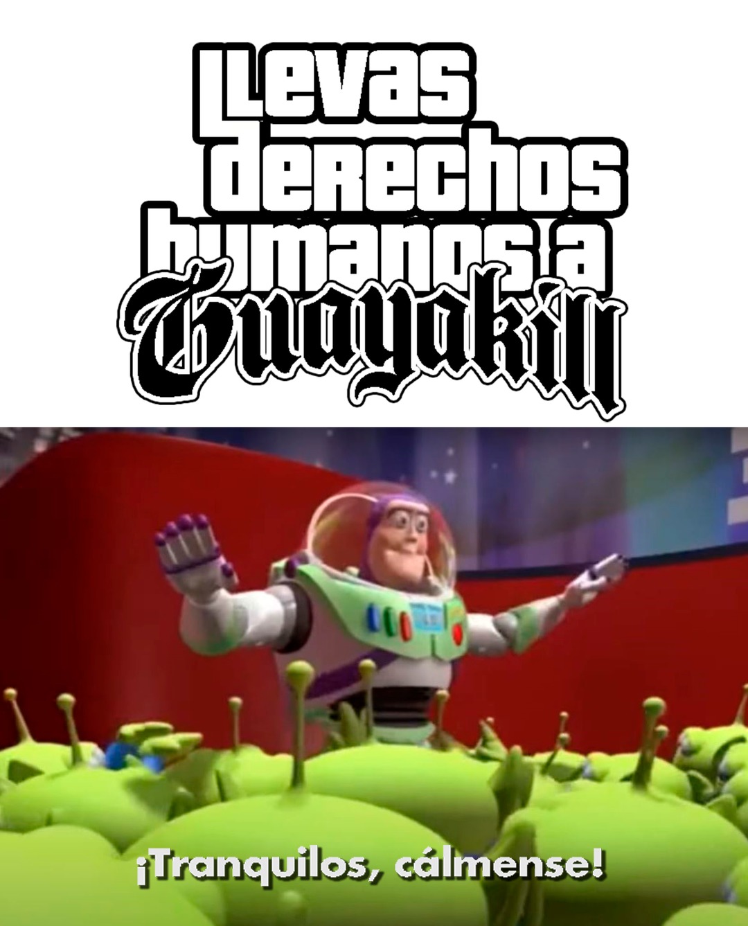 llevas derechos humanos a guayakill  - meme