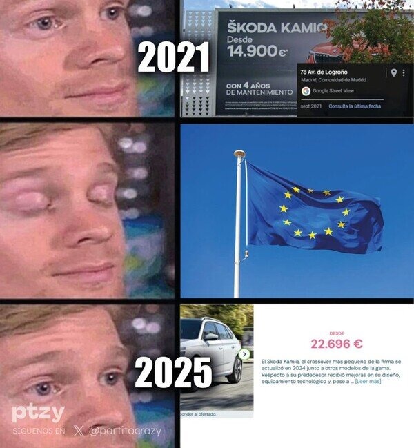 han subido el precio de los coches - meme