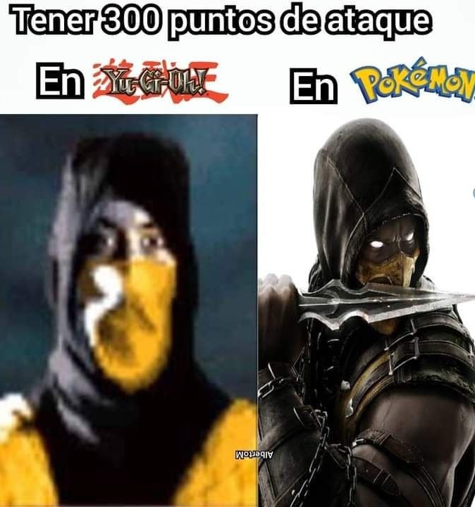 PUntos de ataque en Yugioh y en pokemon - meme