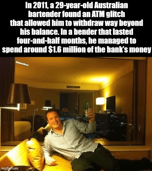 The story of a bartender who found an ATM glitch - meme
