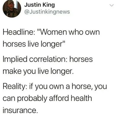 if you own a horse, you can probably afford health insurance - meme