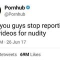 reported for nudity