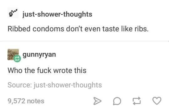 Robbed condoms don't even tast like ribs - meme