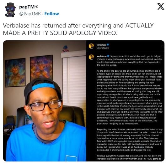 Verbalase apology - meme