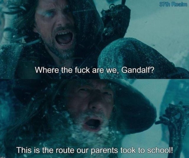 This is how our parents walked to school - meme