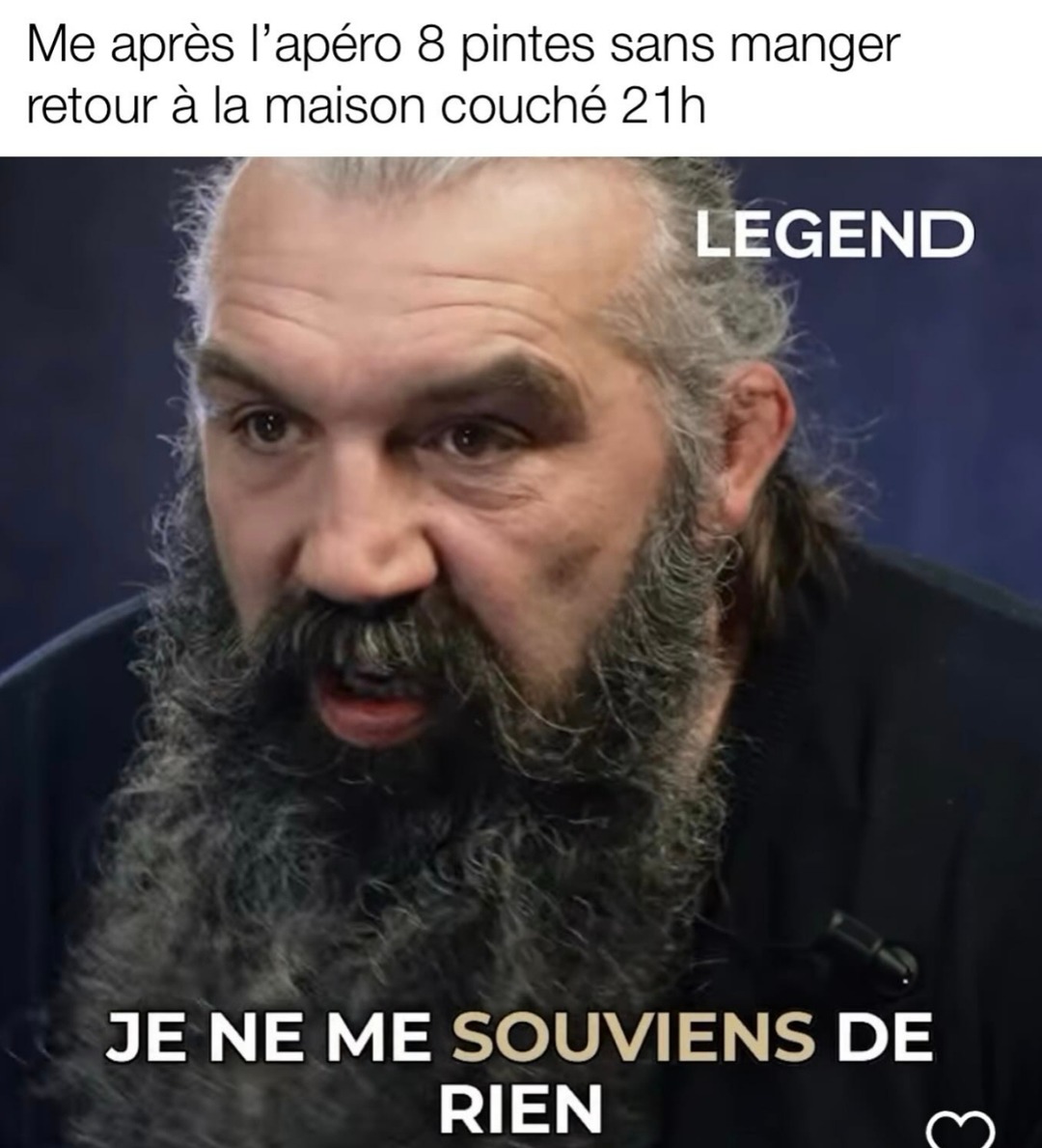 Moi après 8 pintes sans manger, KO technique à 21h - meme