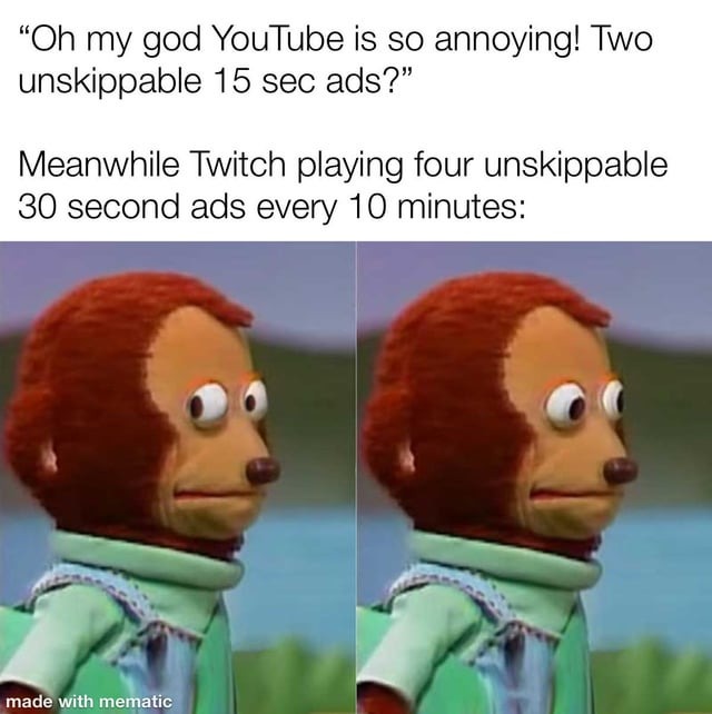 Youtube and Twitch - meme