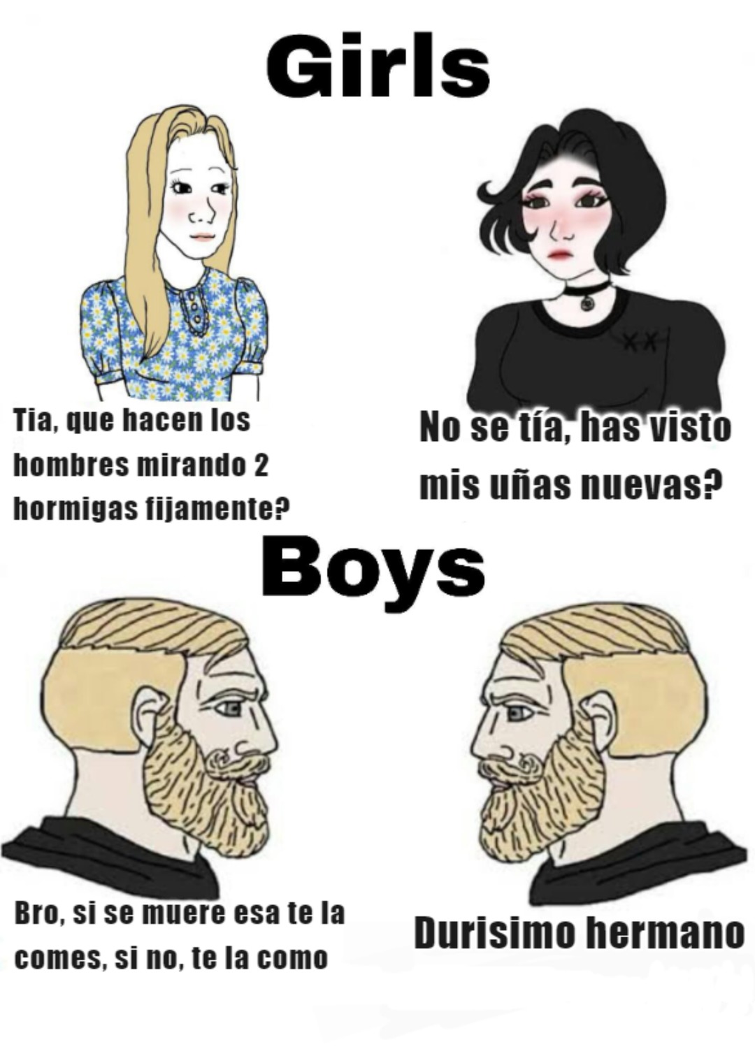 Hombres vs Mujeres be like: - meme