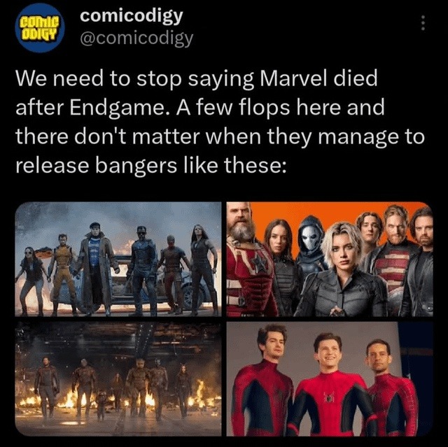 Marvel didn’t die after Endgame, you just stopped watching - meme