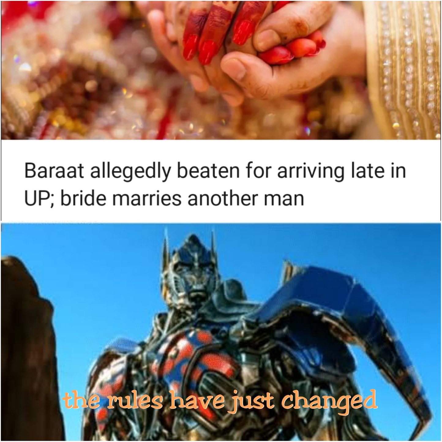 Baraat = bridegroom - meme
